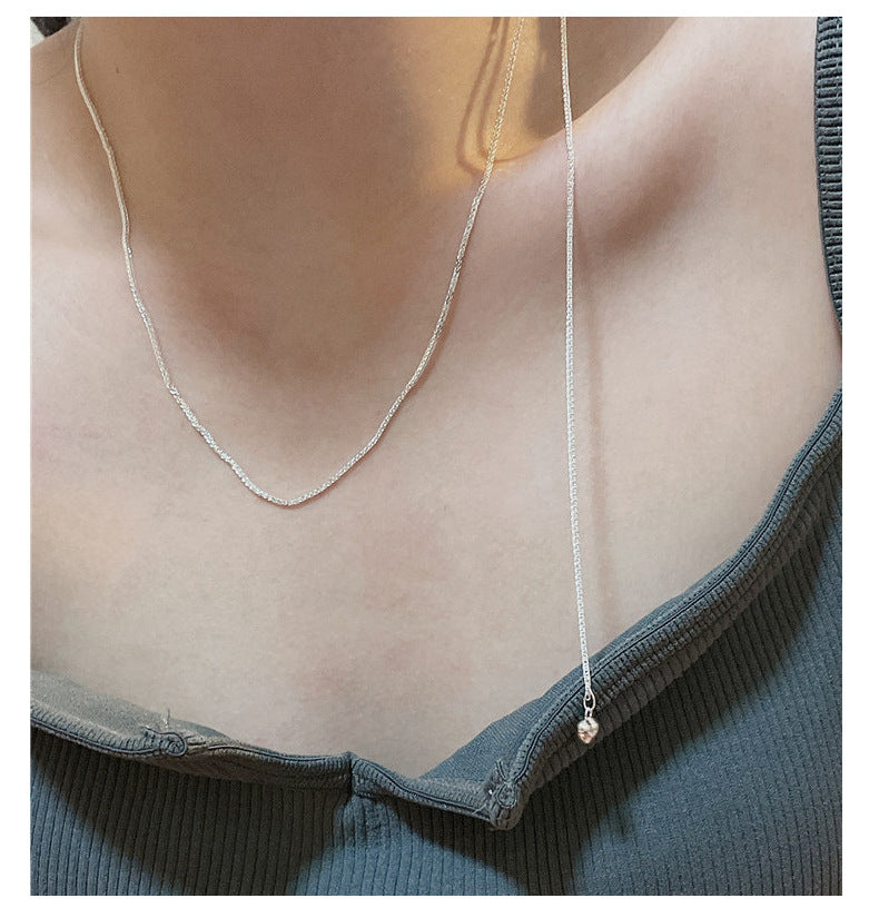 Women's Korean Sterling Sier Heart-shaped With Adjustable Necklaces