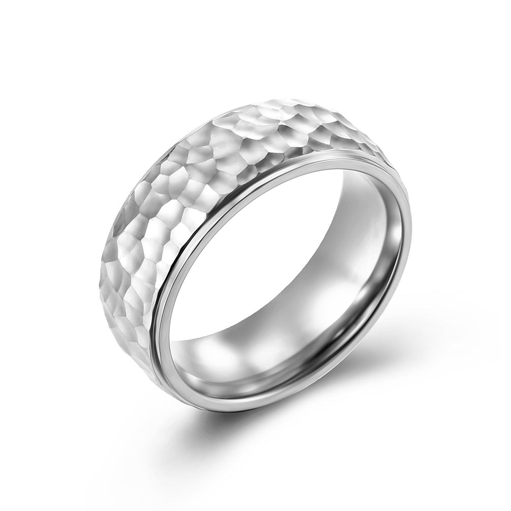 Pattern Moon Pit Titanium Steel Male And Rings