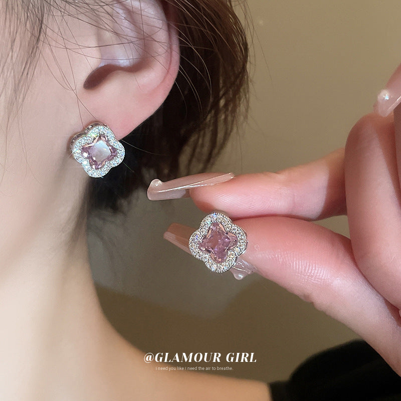 Women's Zircon Flower Affordable Luxury Fashion Minority Earrings