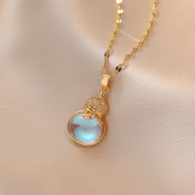 Female Aurora Fu Lu Zircon Gourd Necklaces