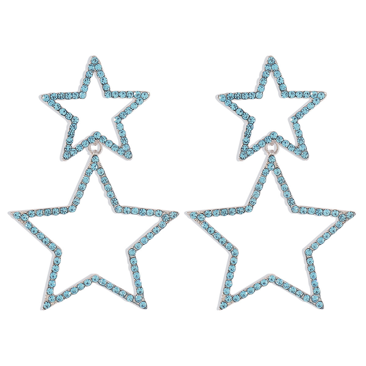 Women's Sexy Group Style Fashion Rhinestone Five-pointed Earrings