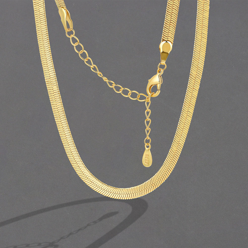 Women's Simple Flat Chain Snake Bones Blade Necklaces