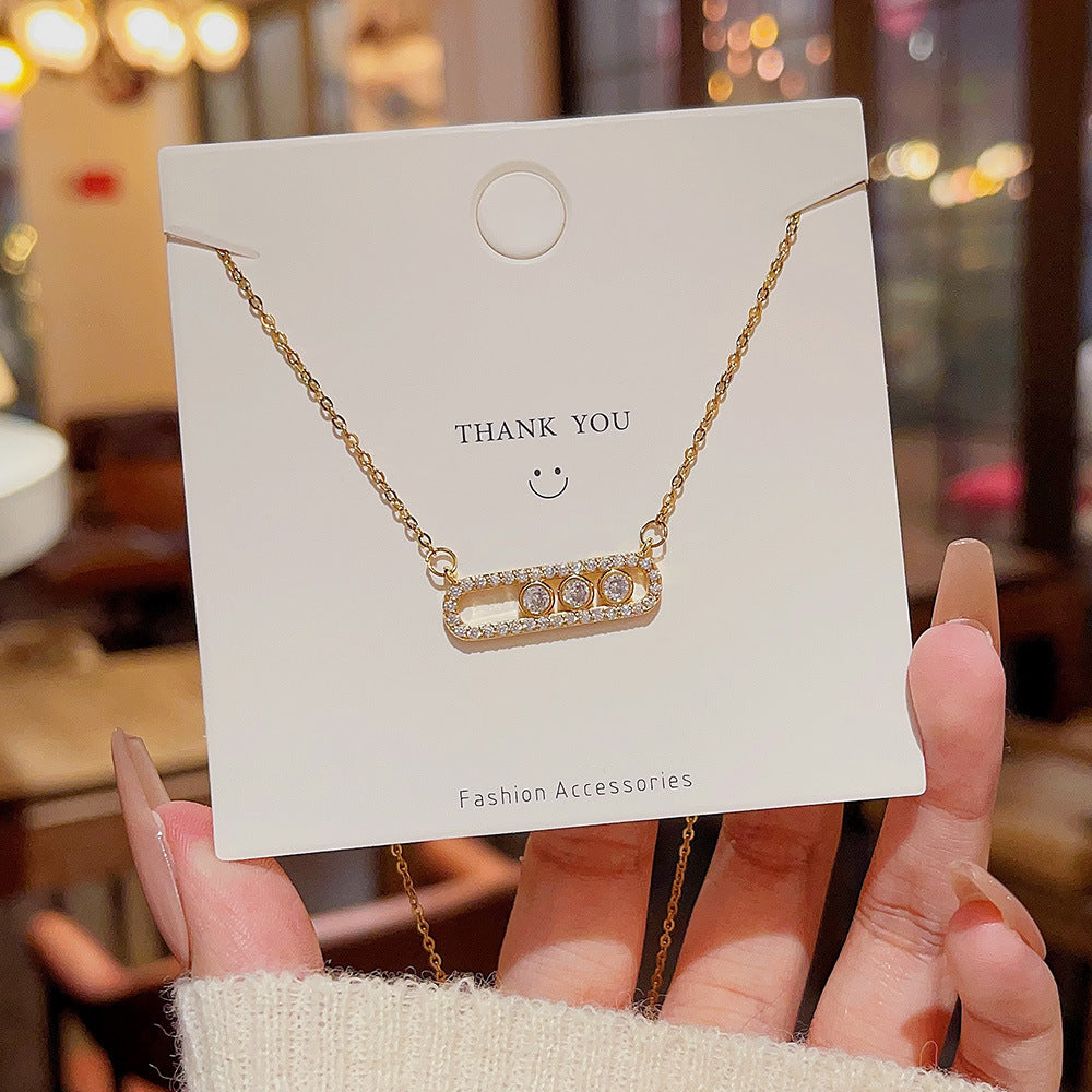 Women's Simple Zircon Titanium Steel Geometric For Necklaces