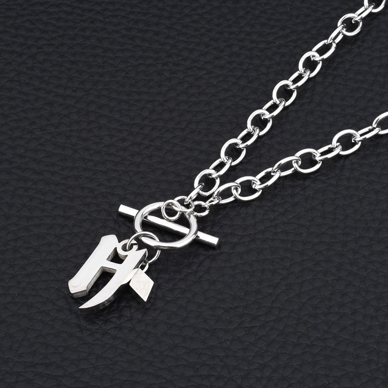Chaîne de clavicule pendentif anglais colliers en acier titane