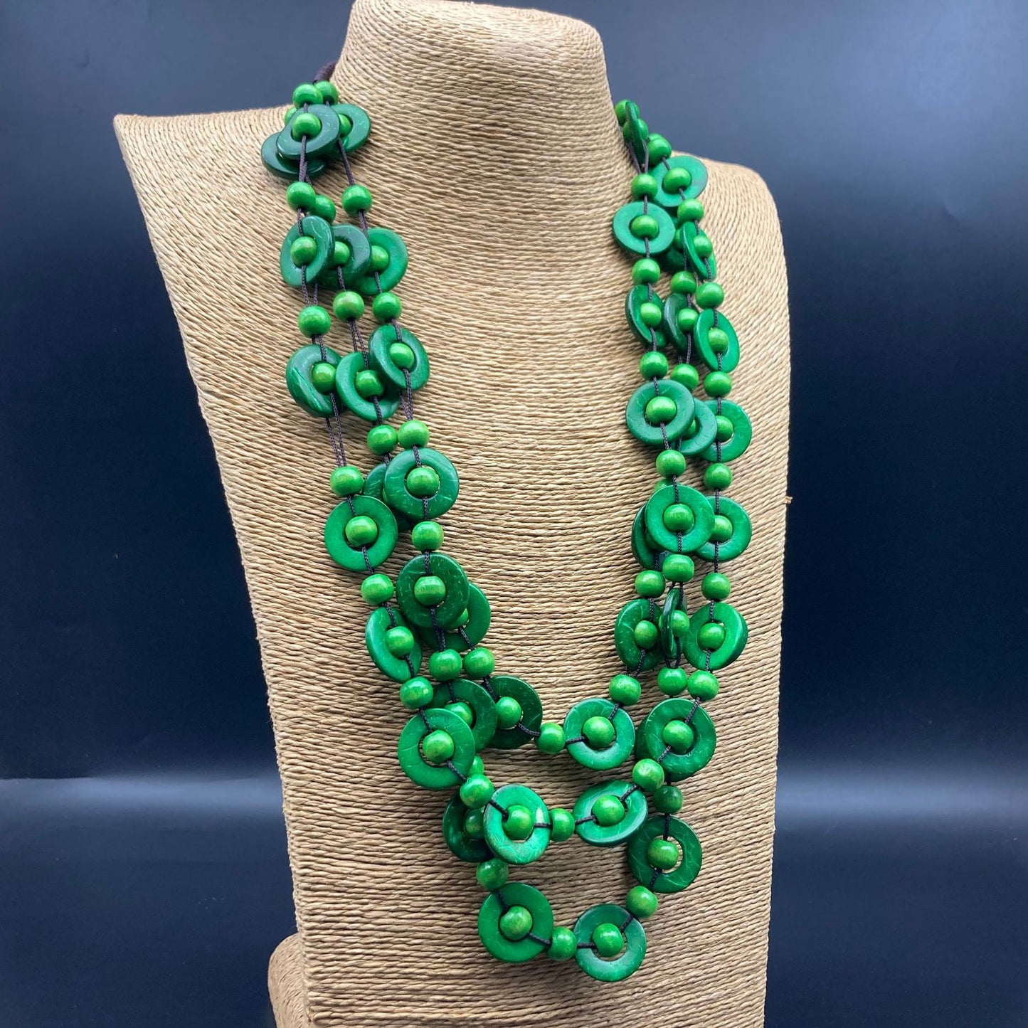 Colliers glamour en chaîne de pull bohème avec perles en bois