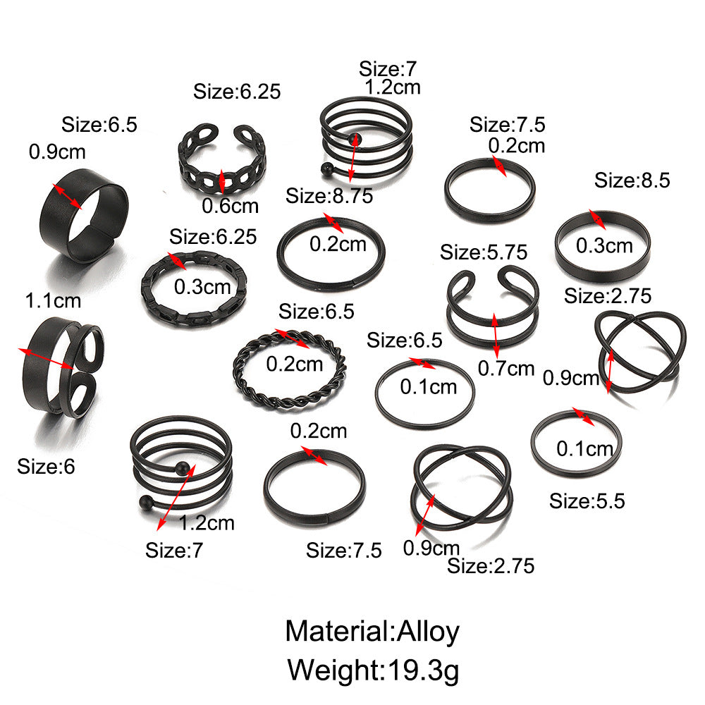 Creative Simple Retro Pieces Suit Combination Rings