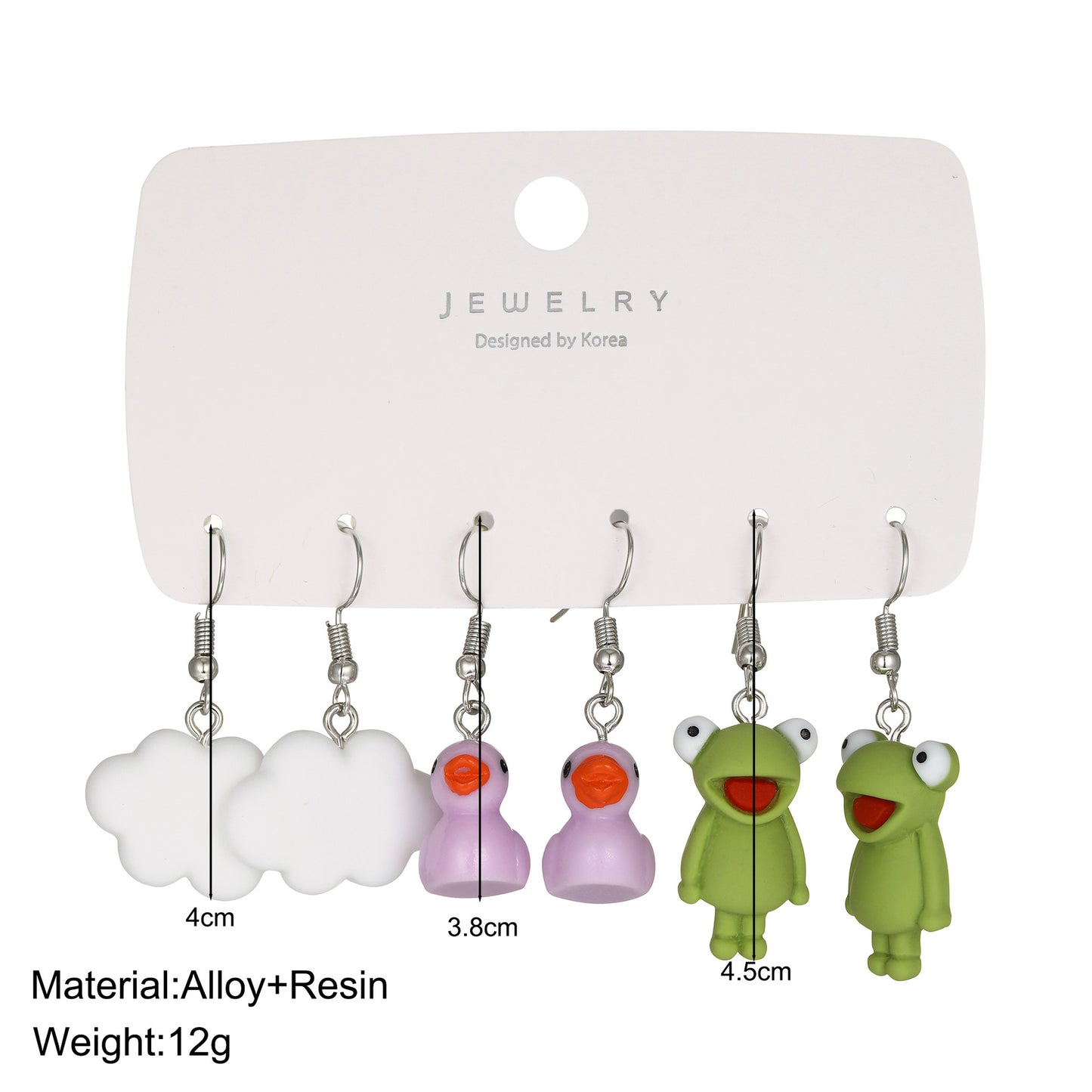 Canard Grenouille Carte Stockage Fun Acrylique Boucles d’oreilles