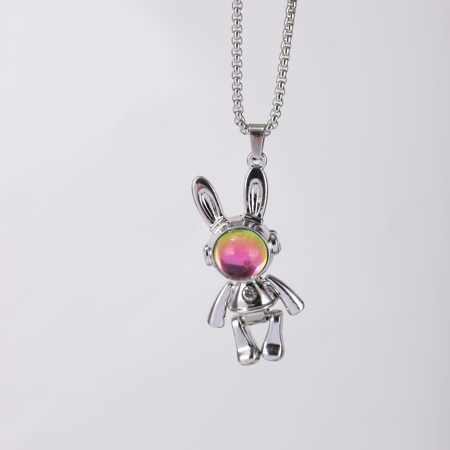 Women's & Men's Movable Mechanical Rabbit Hip Hop Fashion Necklaces