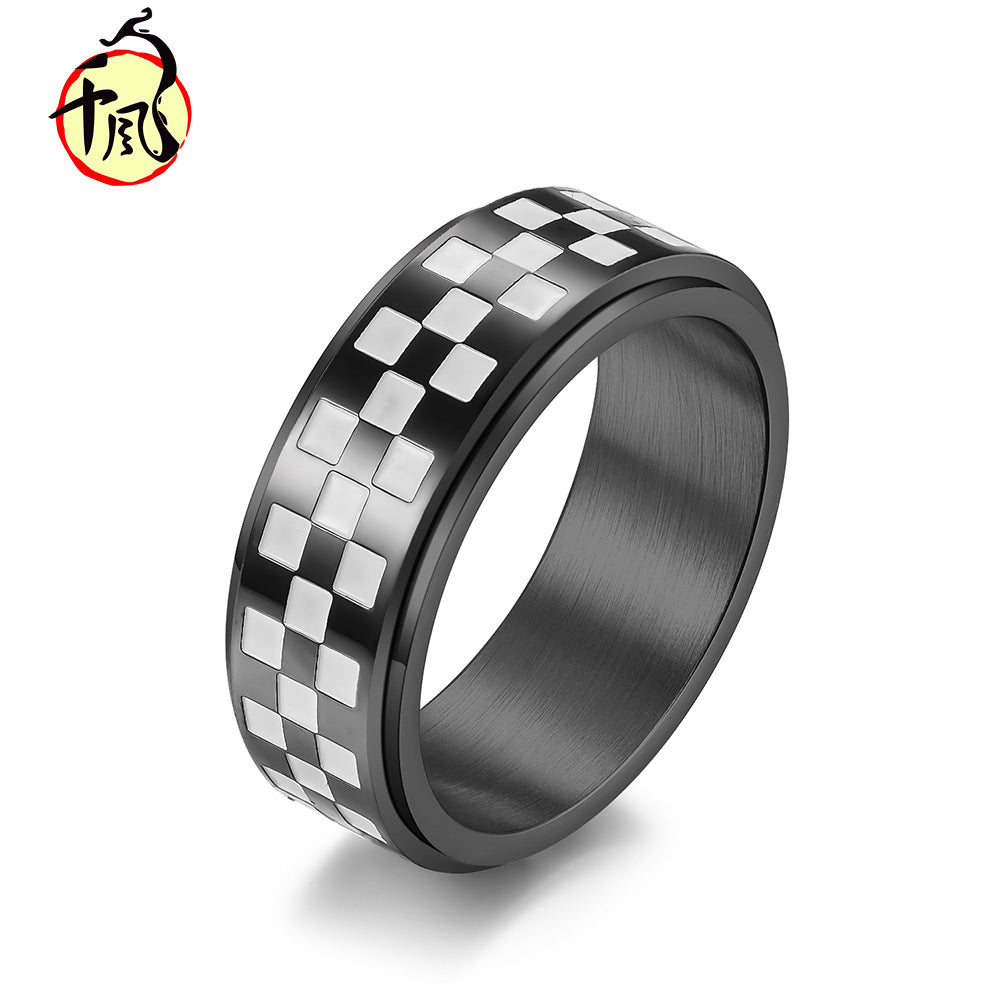 Go Chessboard schwarz-weiß karierte Ringe