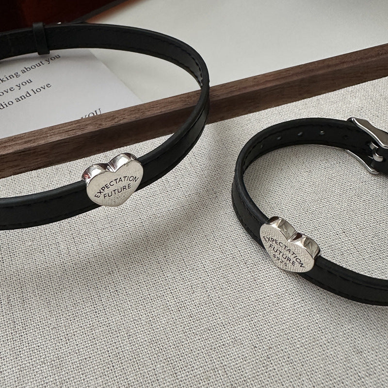 Colliers en cuir d'argent sterling, Design doux et cool, en détresse