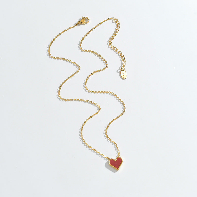 Accessoires en forme de cœur en acier inoxydable, colliers de Style féminin