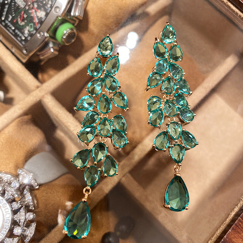 Women's Tassel Long Eardrop Dress Dinner Accessories Yellow Earrings