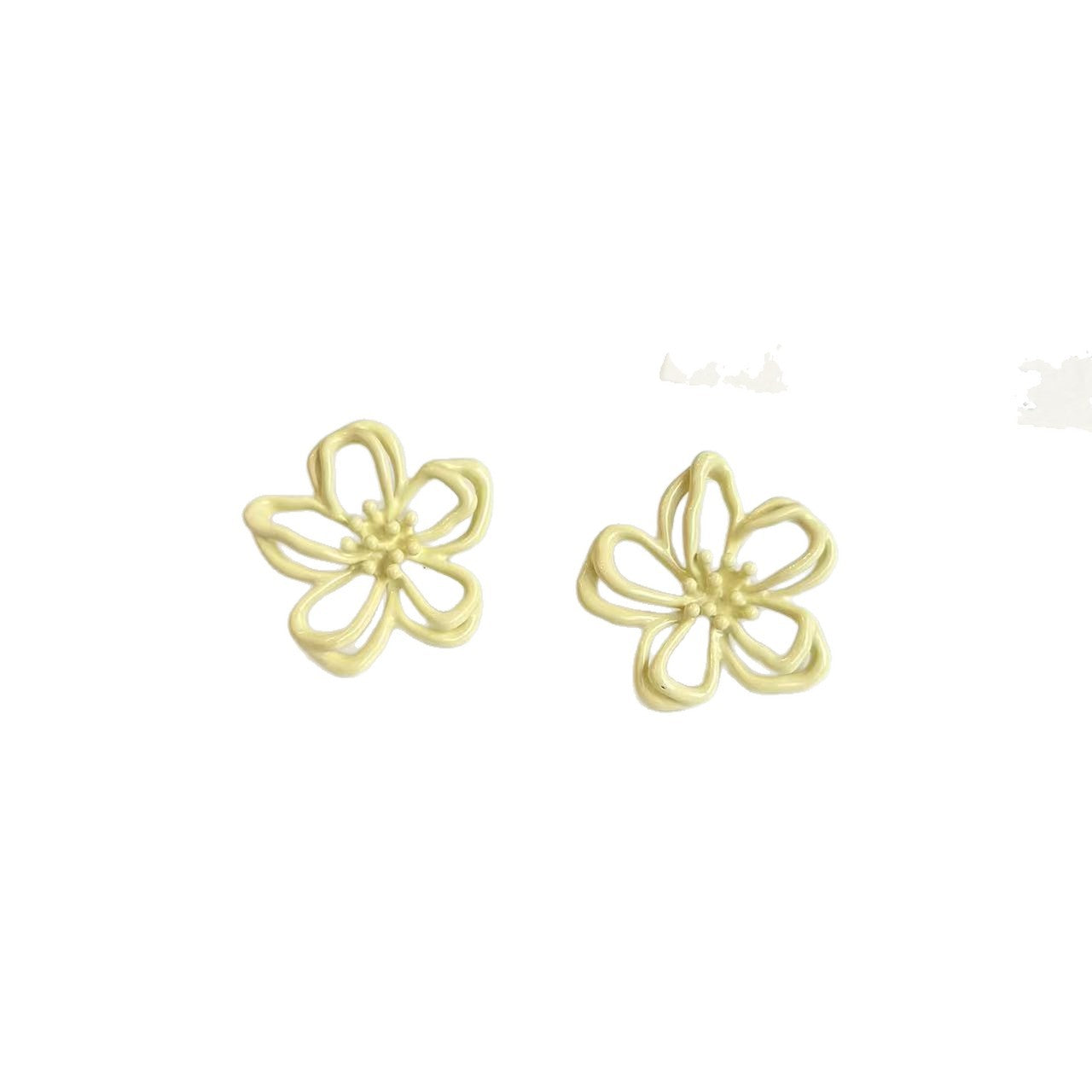 Yellow Macaron Flower Female Sweet Fresh Earrings