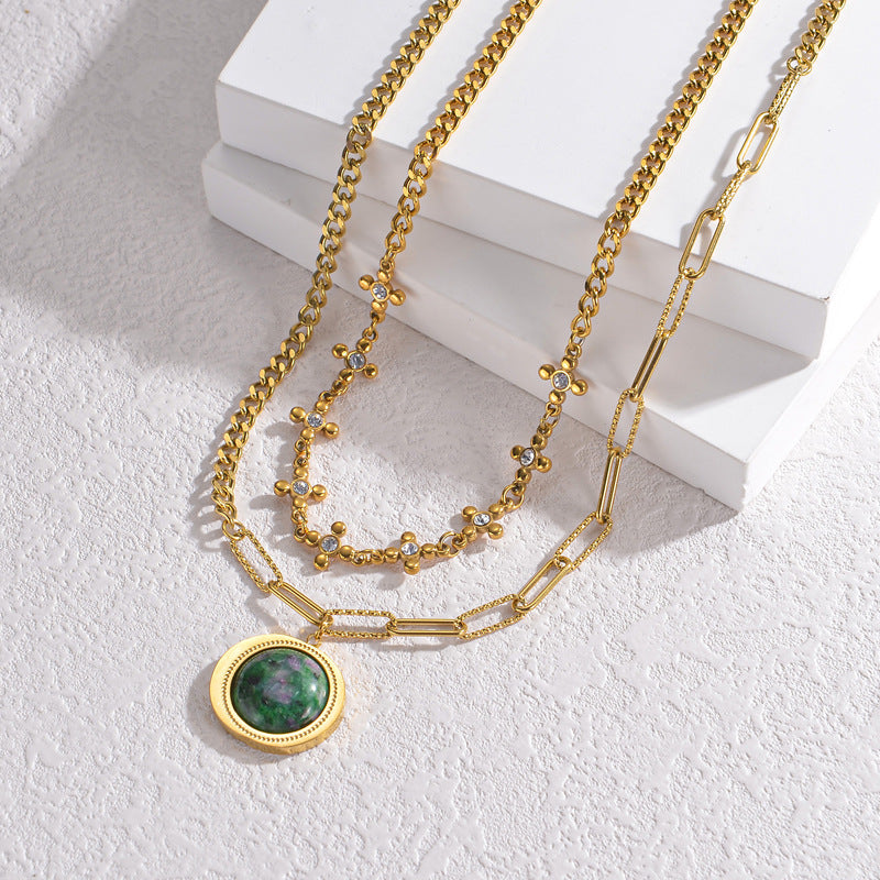 Wind Titanium Steel Twin Female Design Necklaces