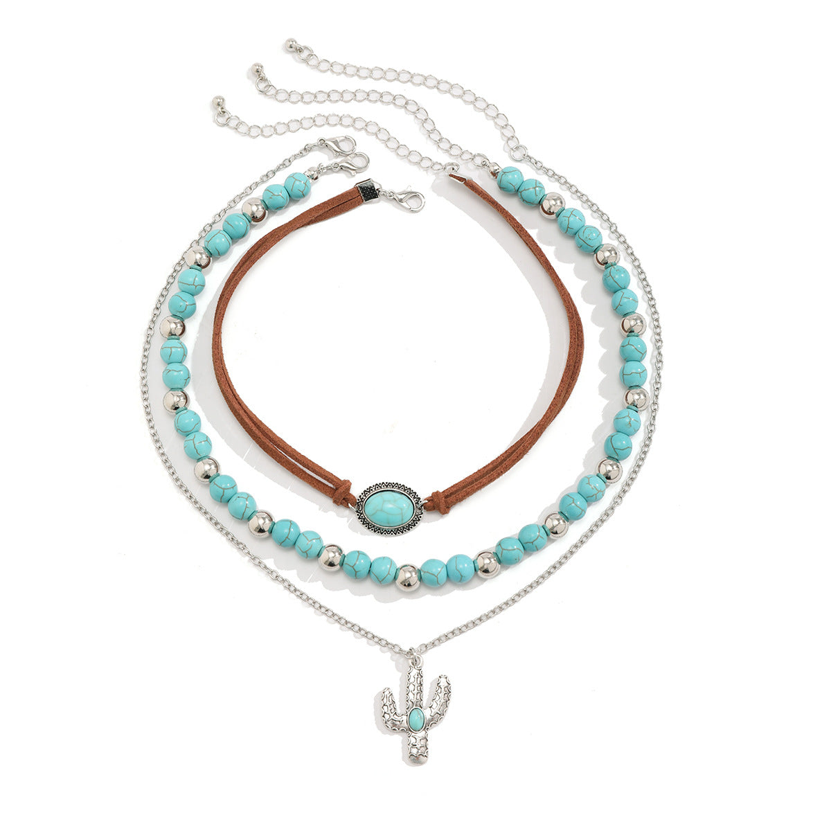 Ornament Vintage Imitation Turquoise Clavicle Chain Niche Necklaces