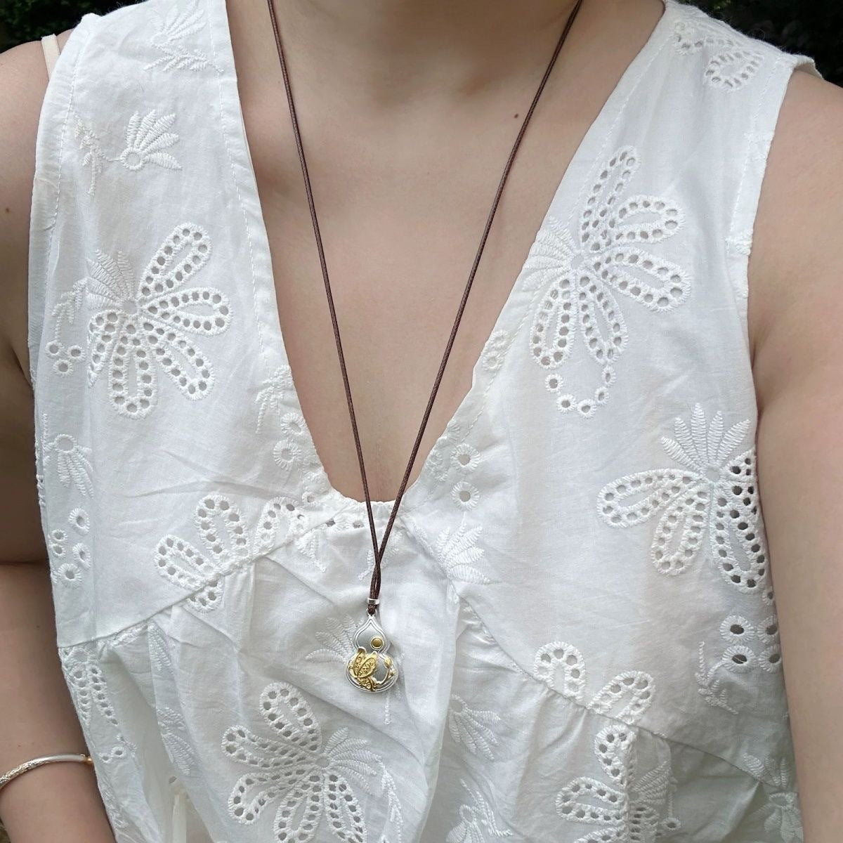 Fu Lu Pendent Calabash Solid Chinese Necklace