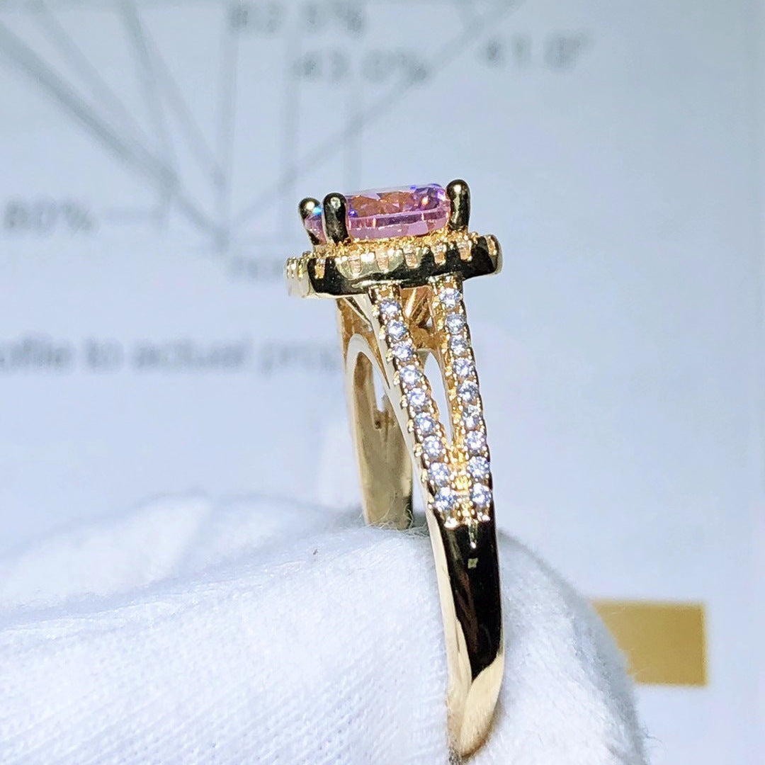 Tourmaline Colored Gems Full Diamond Open-end Rings