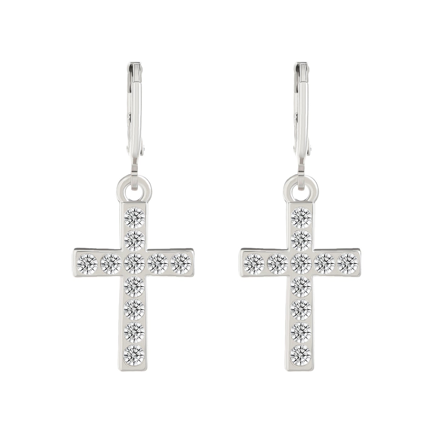 Women's & Men's & Hop Micro Inlaid Zircon Cross Earrings