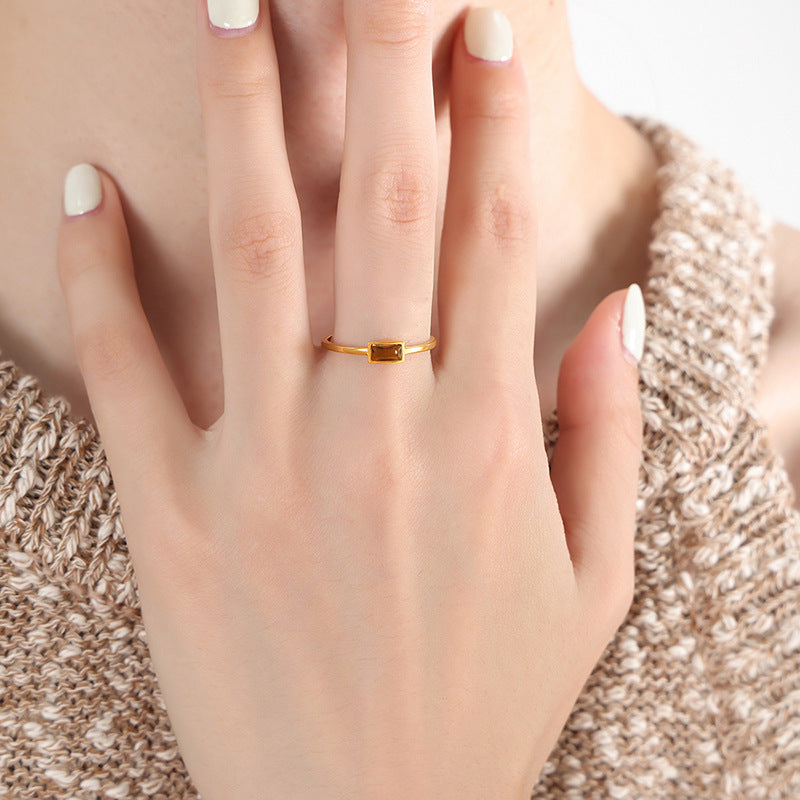 Fine Circle Personality Titanium Steel Gold Rings