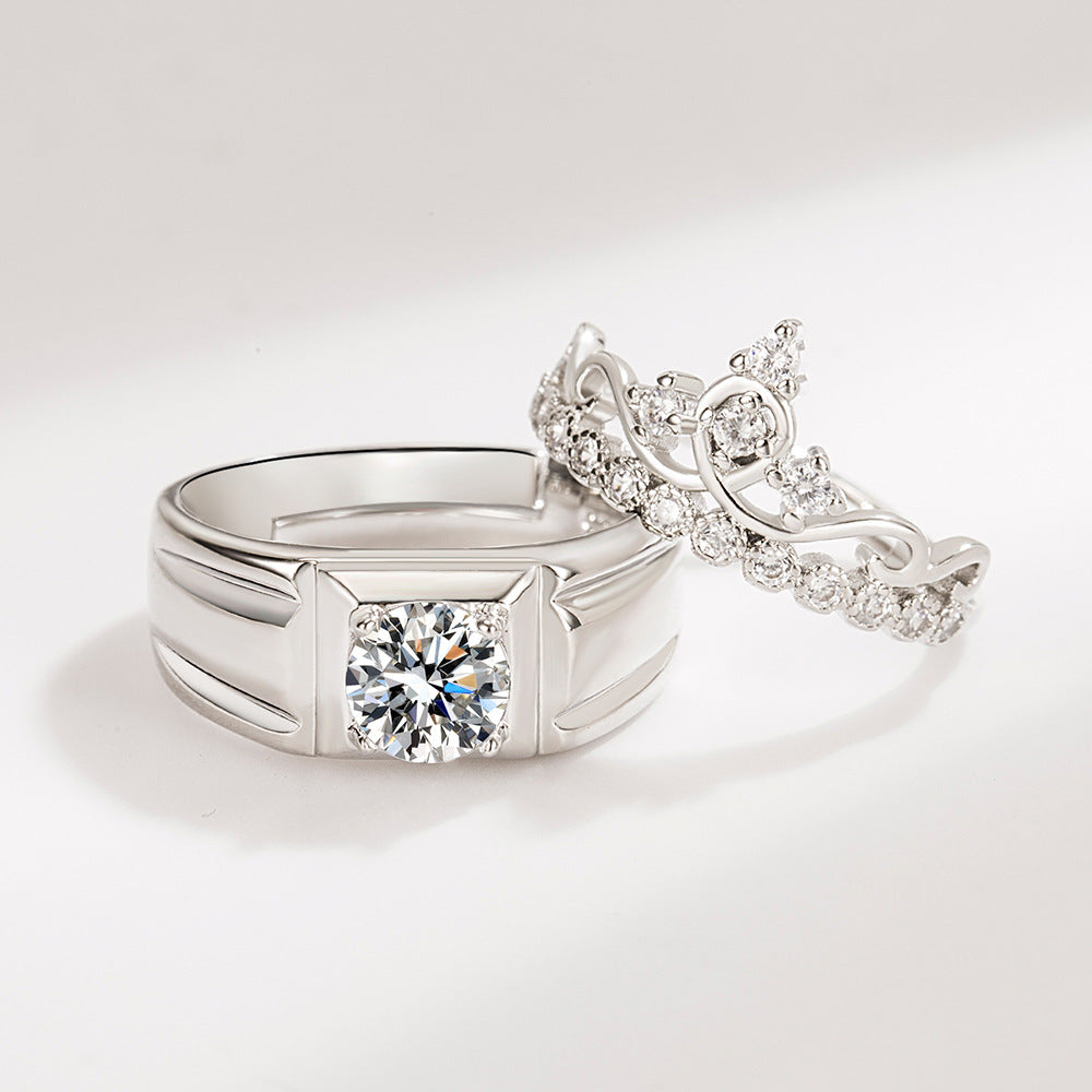 Paarringe mit Krone und Diamanten für Damen und Herren sowie im koreanischen Stil