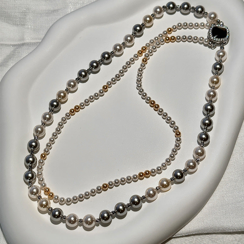 Style des femmes pour les colliers de couleurs mélangées avancés de luxe léger avec perles