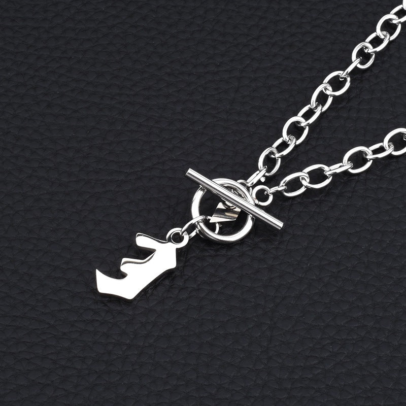 Chaîne de clavicule pendentif anglais colliers en acier titane