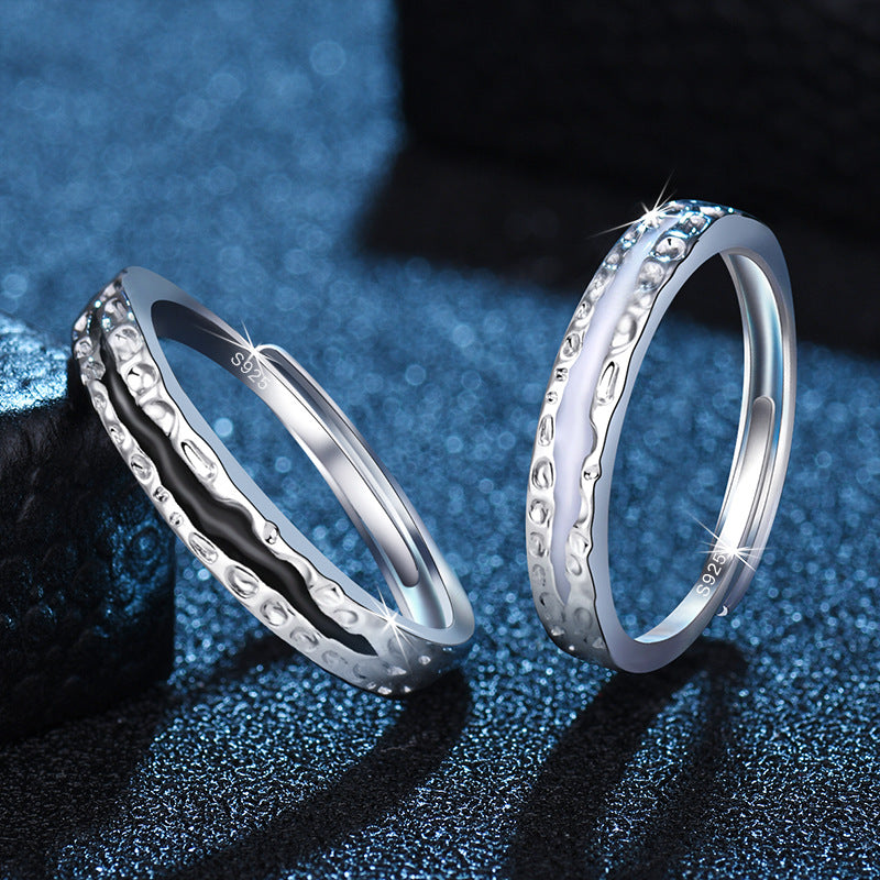 Of Trendy Open-end Personality Fashion Black And Rings
