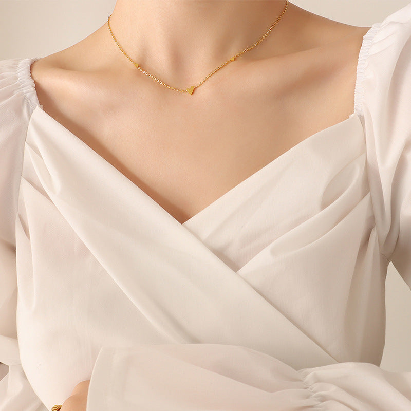 Women's Small Heart Sweet Cool Cute Niche Design Necklaces