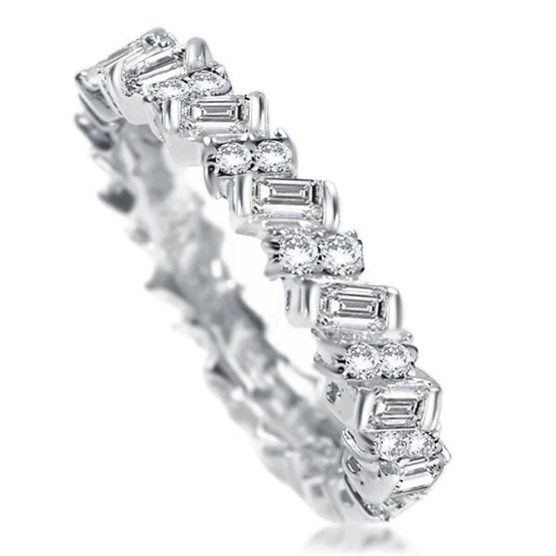 Trend quadratische Strass-Ringe für Damen mit Kupfereinlage