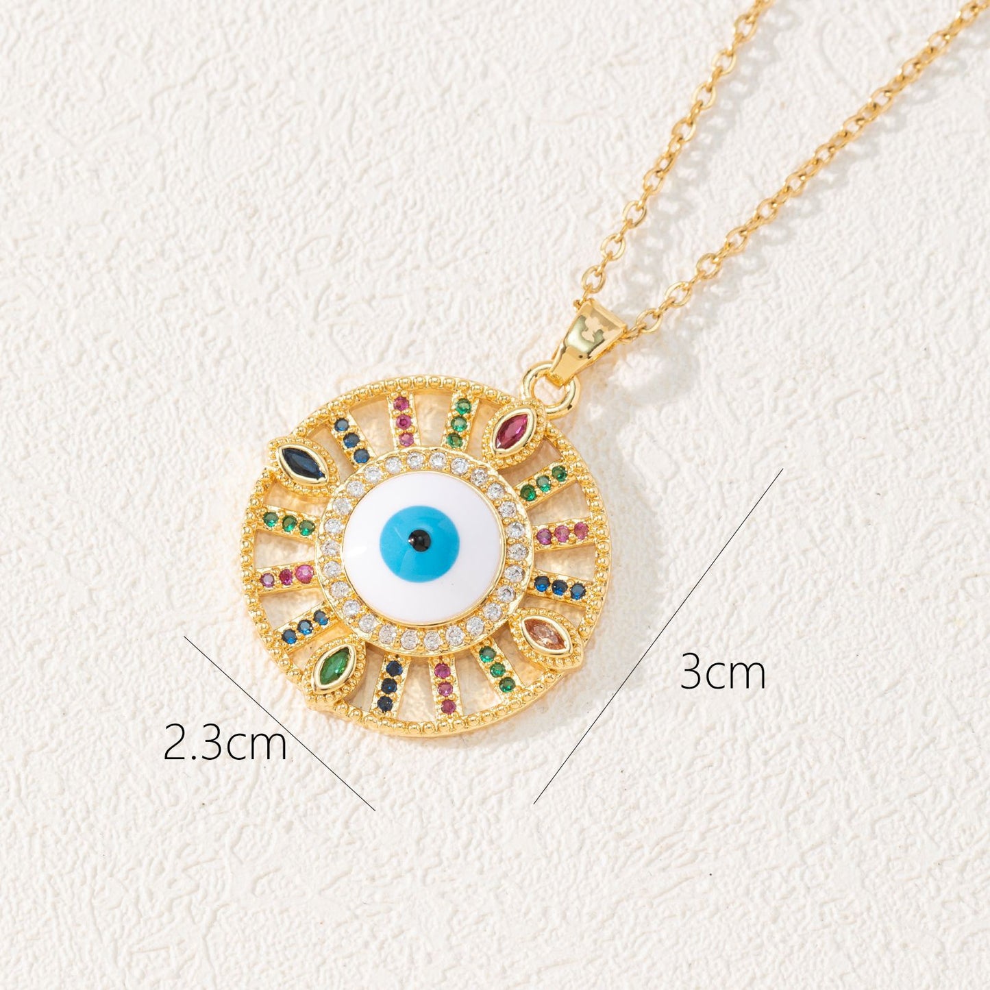 Style Fashion Dripping Zircon Eye Pendant Necklaces