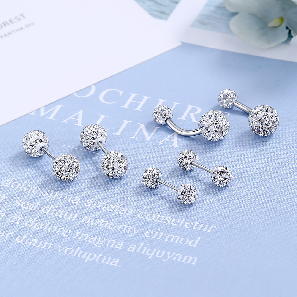 Women's For Tightening Buckle Double-headed Round Beads Earrings