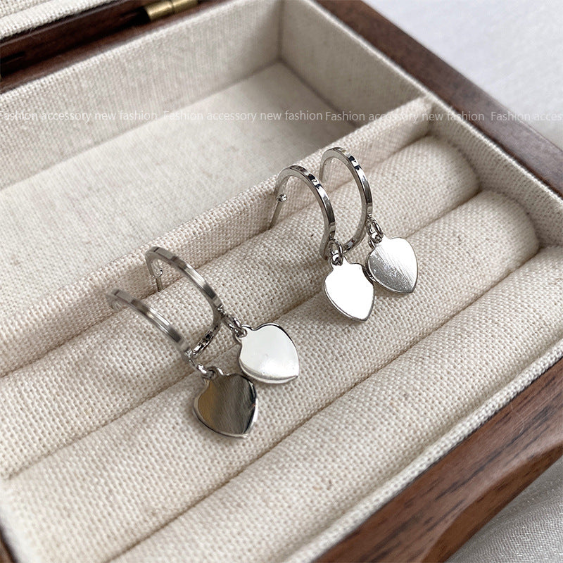Women's Style Elegant Dark High-grade Geometric Sier Needle Hot Earrings