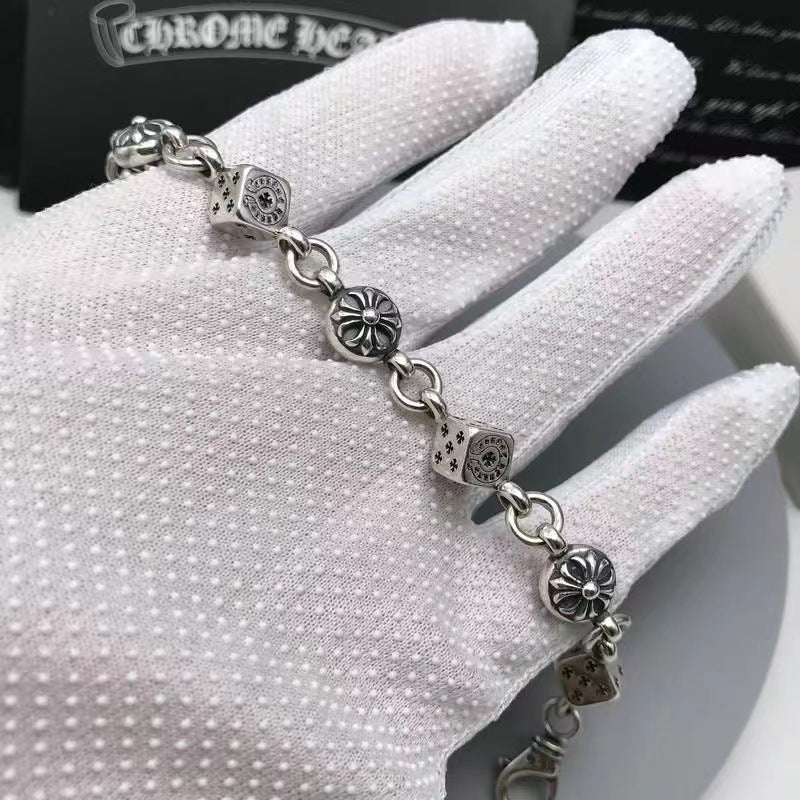 Men's Crook Dice Cross Retro Cruciate Flower Bracelets