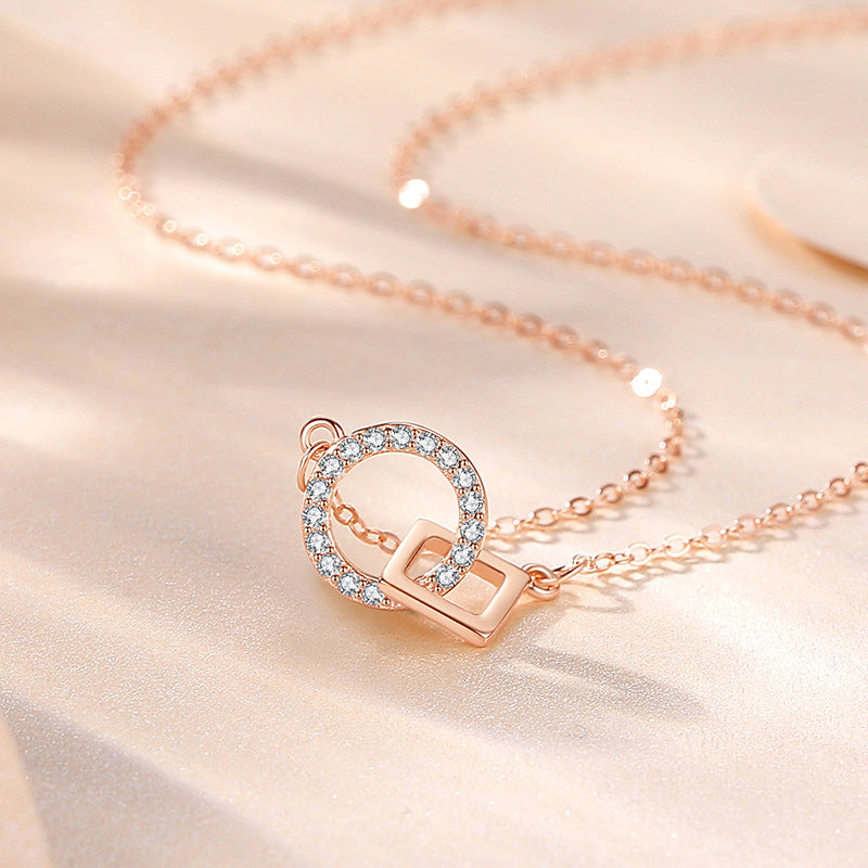 Women's Sterling Sier Fashion Geometry Pattern Summer Cold Necklaces