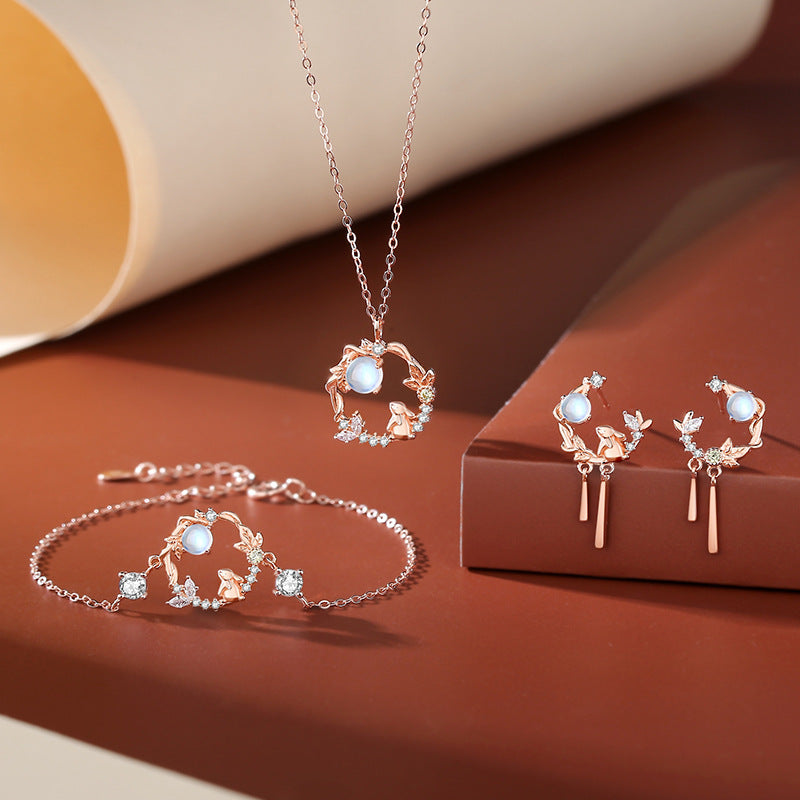 Colliers Mori en forme de lapin pour femmes, Design en argent Sterling, mode nationale