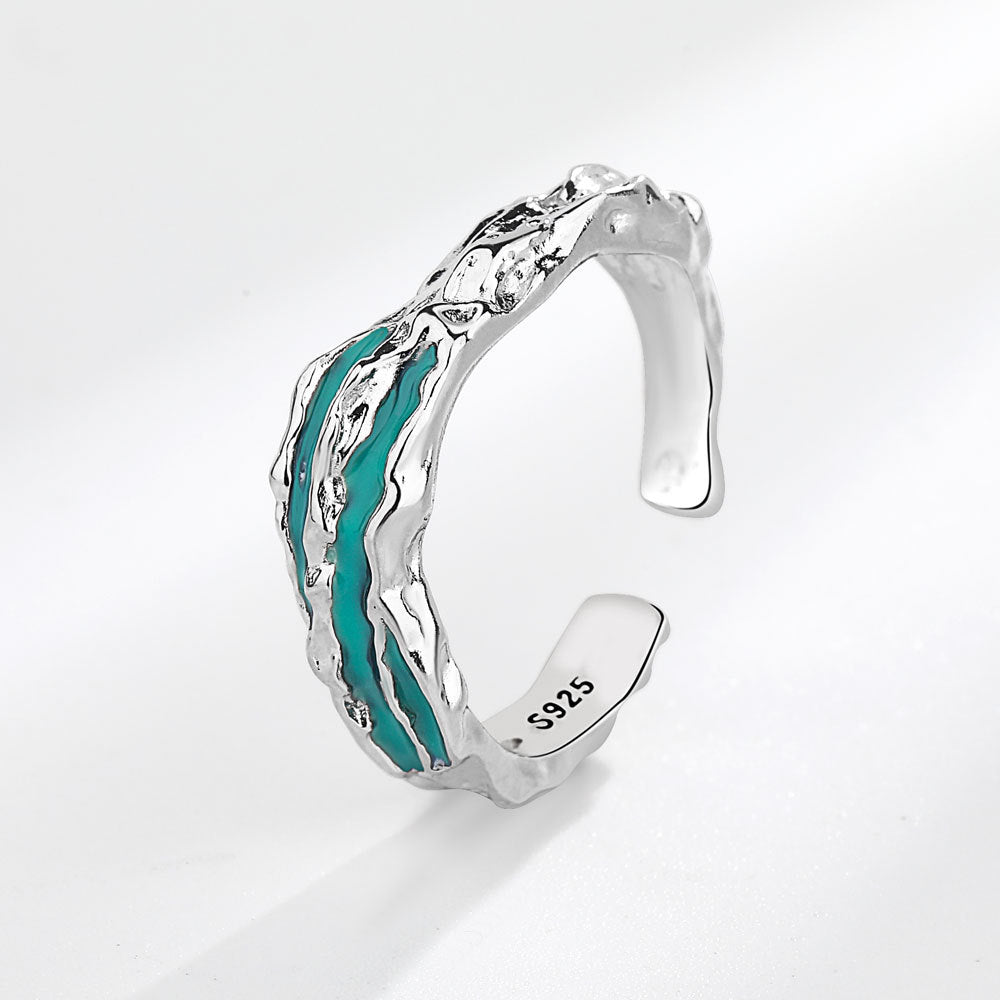 Dark Green Epoxy Female Light Luxury Rings