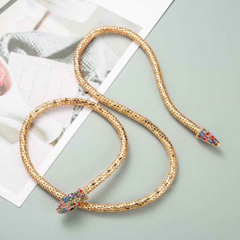 Creative Alternative Snake-shaped Hollow Chain Female Necklaces