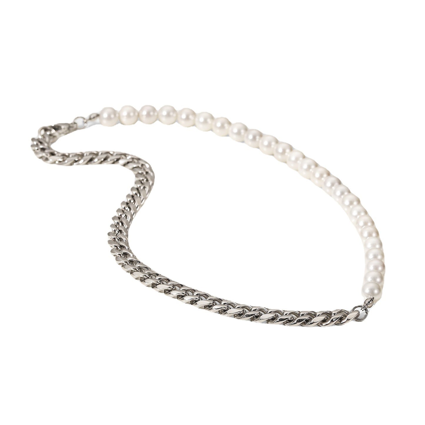 Men's Wide Inch Long Bright Bead Stitching Necklaces