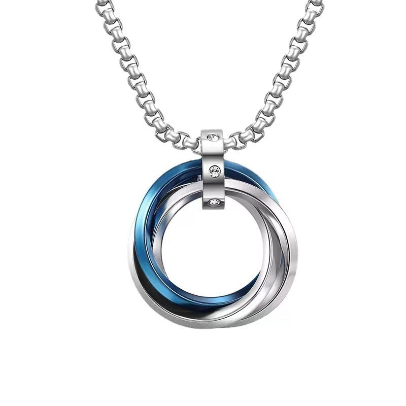 Colliers Trinity en acier titane pour hommes, sans décoloration, pour femmes