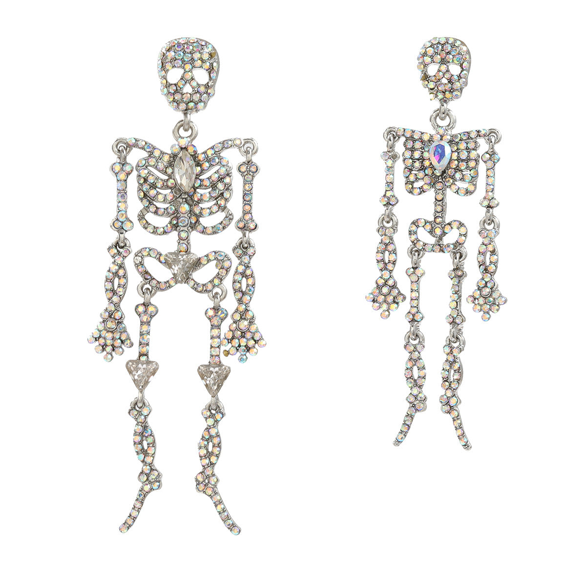 Skeleton Exaggerated Female Trend Full Diamond Earrings