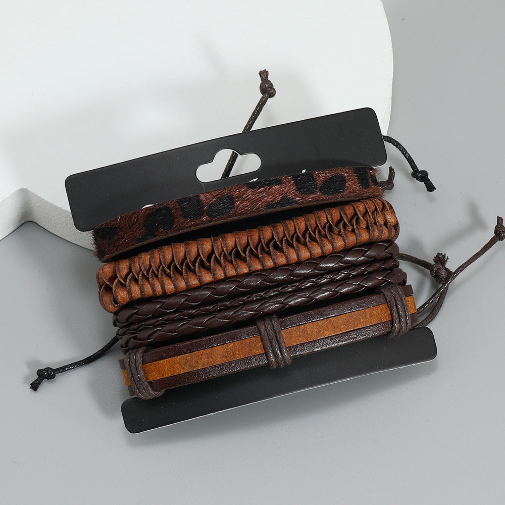 Damen & Herren & Ornament Einfache handgefertigte Vintage-Armbänder aus Rindsleder