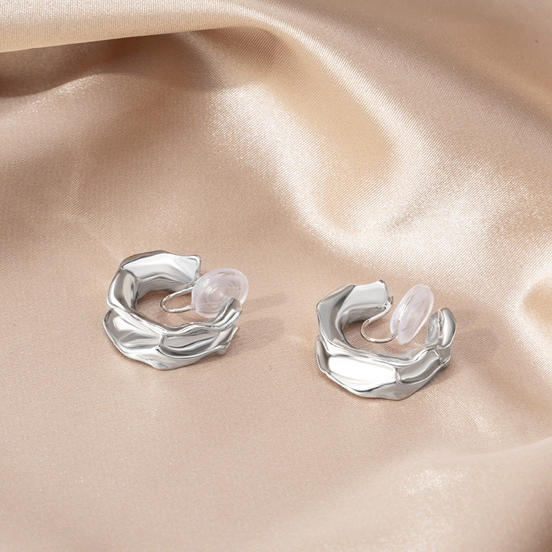 Personality Metal Mosquito Coil Ear Clip Earrings