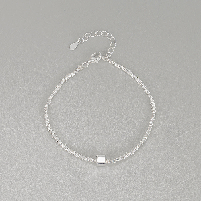 Morceaux de bracelets irréguliers simples carrés en argent sterling