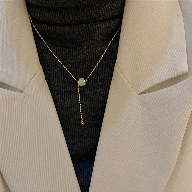 Damen-Taillen-Pullover-Kette, Schlüsselbein, leichte Luxus-Halsketten