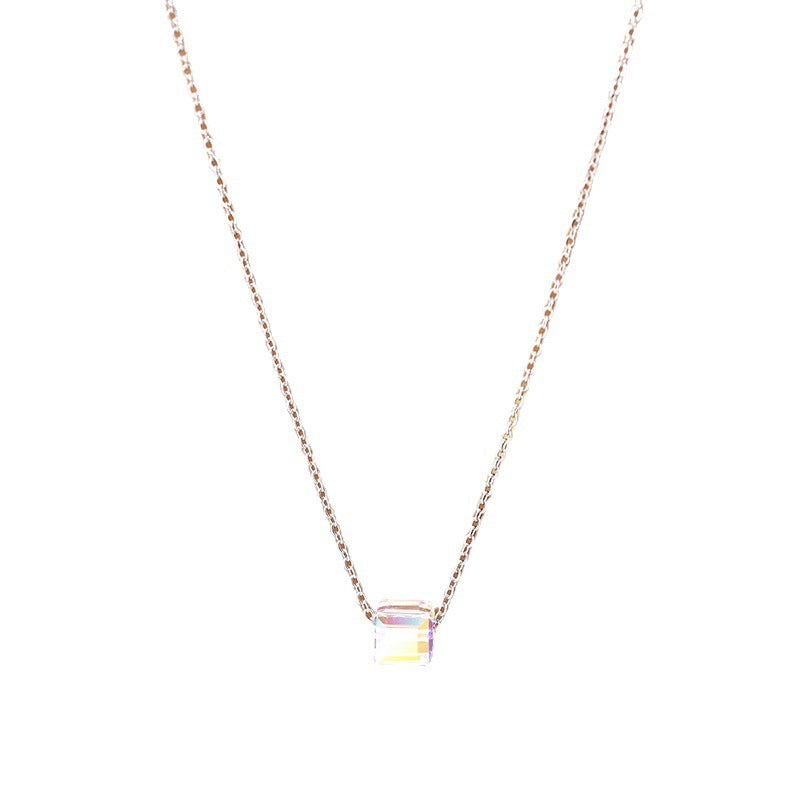 Pendentif petit cube de sucre colliers géométriques féminins