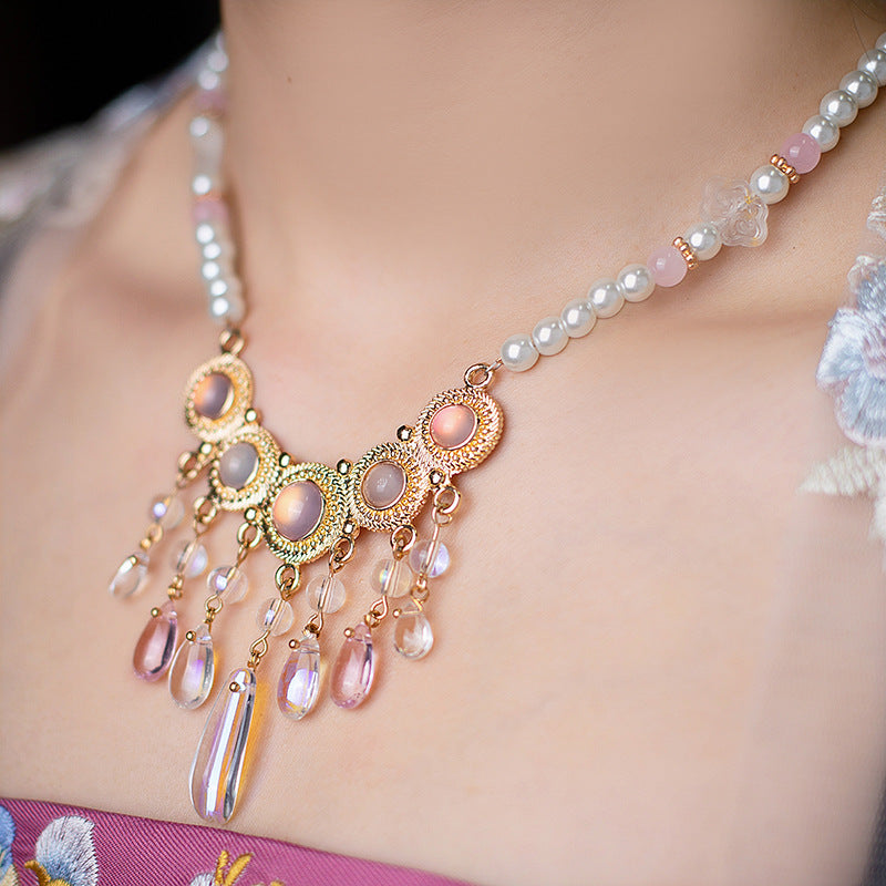 Ancient Style Lotus Seedpod Leaf Of Precious Necklaces