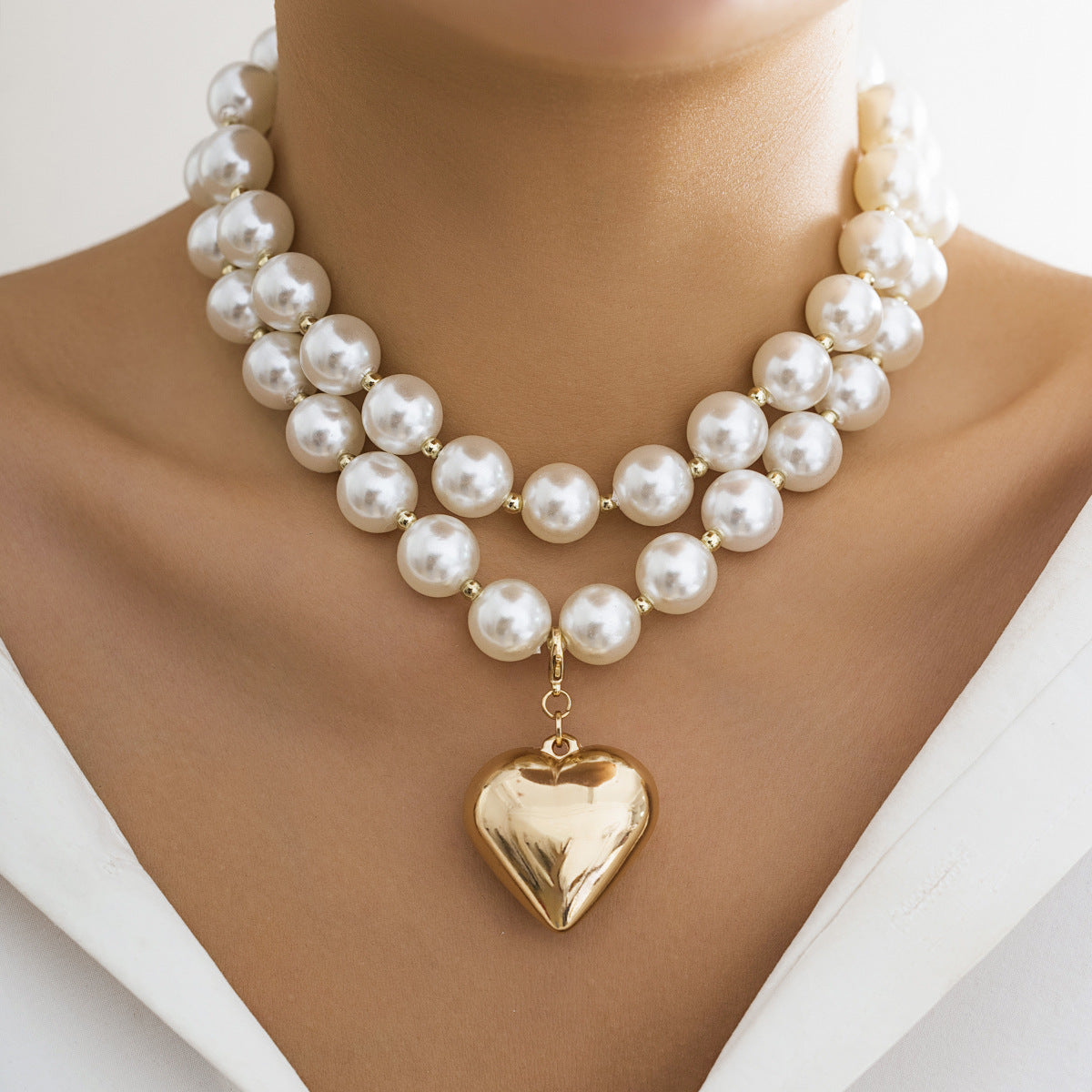 Round Beads Twin Temperamental Minority Detachable Necklaces
