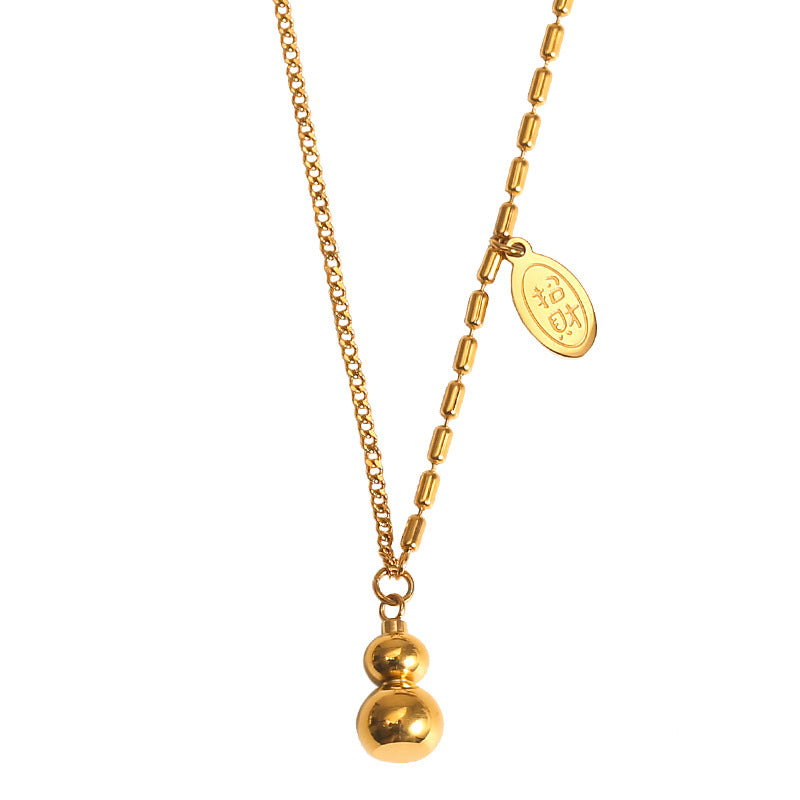 Gourde porte-bonheur pour femmes, chaîne de clavicule d'été, colliers en or de haute qualité