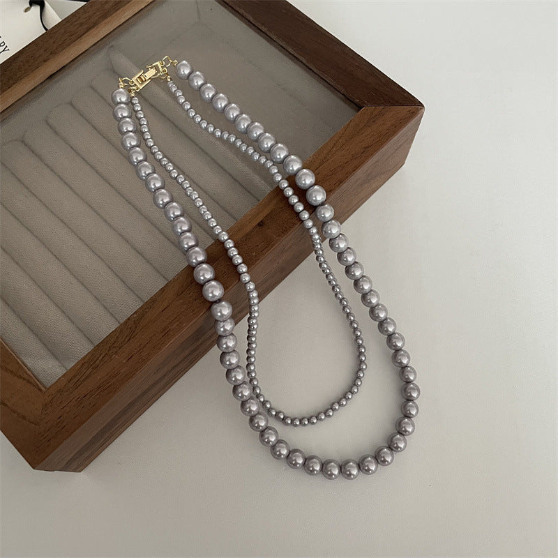 Women's Strong Light Perfect Circle Pearl High-grade Sense Niche Necklaces