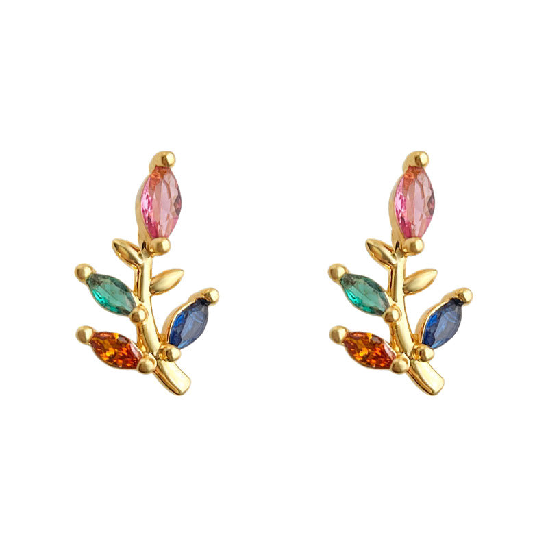 Women's Rhinestone Zircon Four Leaf Clover Ear Light Luxury Minority Fashion Rings